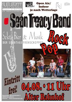 Plakat Seán Treacy-Band 04.08., 11 Uhr Alter Bahnhof Neulußheim